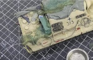 Fabricación red de mimetismo para Jagdtiger