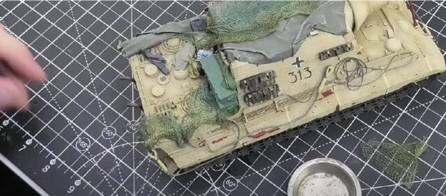 Fabricación red de mimetismo para Jagdtiger