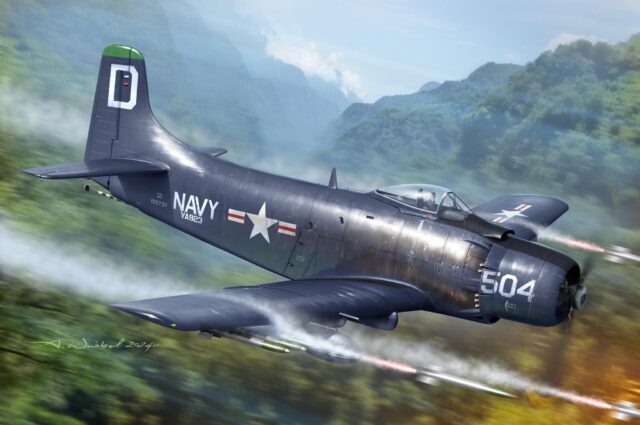 Skyraider AD-3 and 4 over Korea