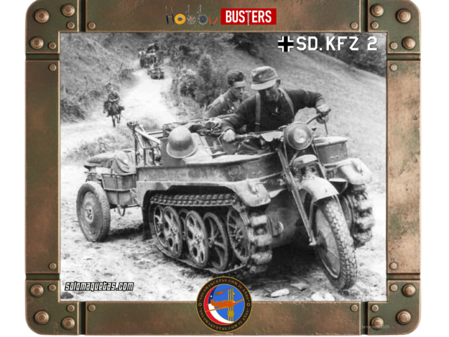 Sd.Kfz 2 Kleines Kettenkrad: una rara combinación Kettenkrad lidiando con pendiente fuerte y cargado