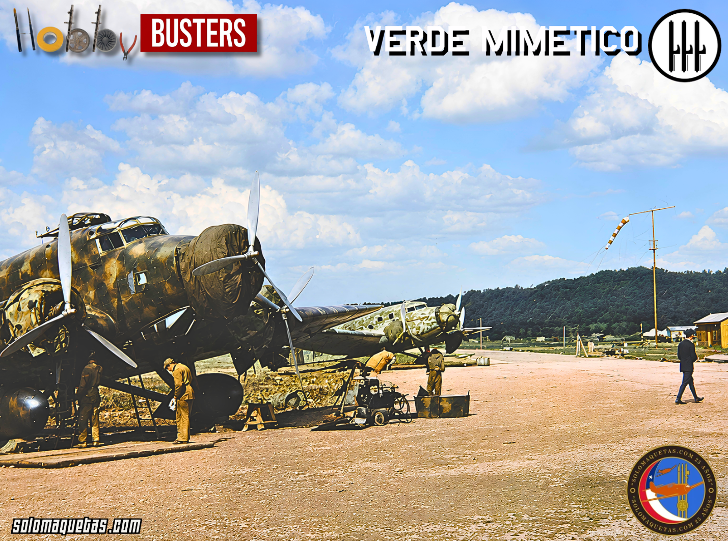 Portada verde mimetico Regia Aeronautica Solomaquetas SM.81 en esquema policromático