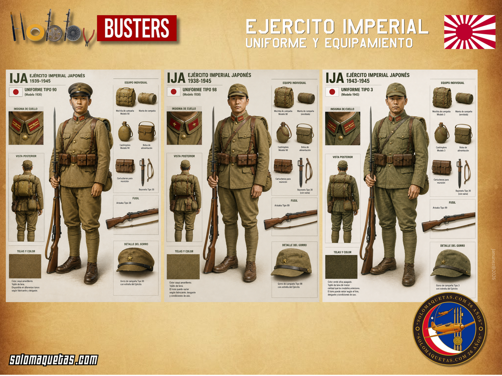 Uniformes japoneses tipo 90, tipo 98 y tipo 3