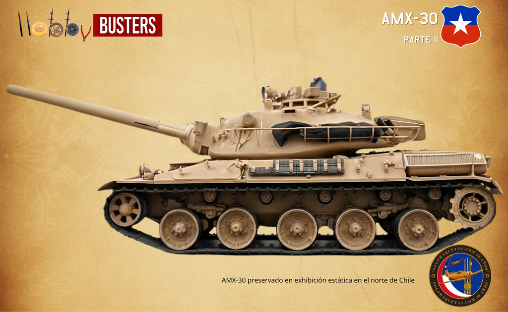 AMX-30 en exhibición estática en una unidad militar del Ejército de Chile