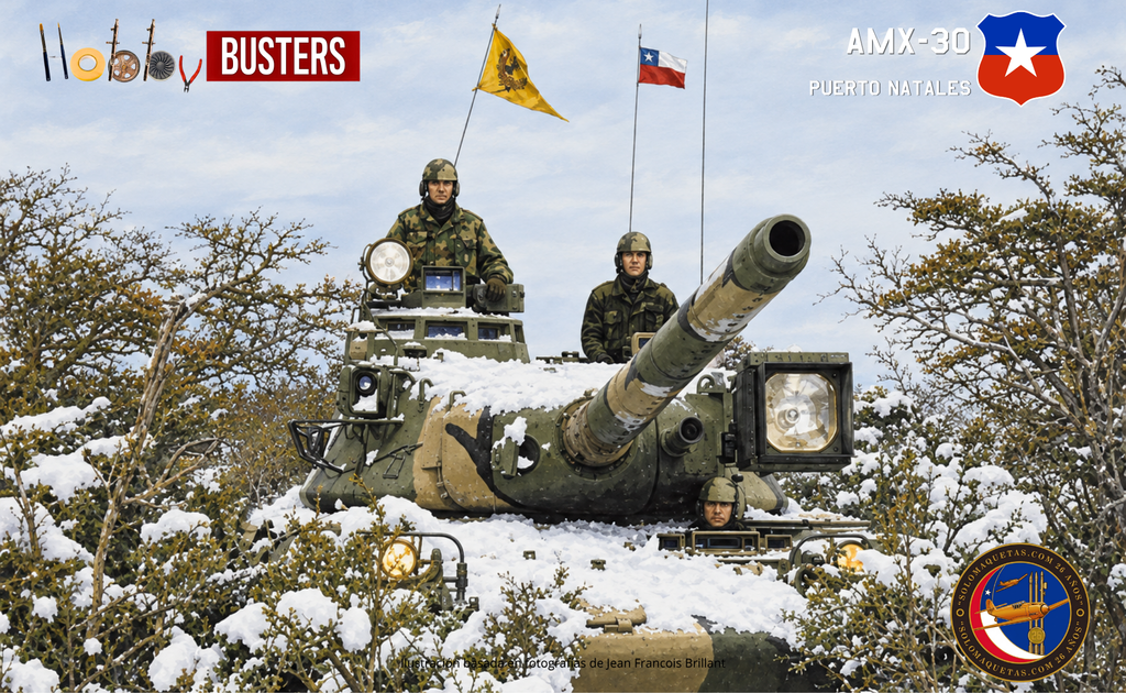 AMX-30 B1 en su ambiente natural, en posición de emboscada y con zona batida al frente.