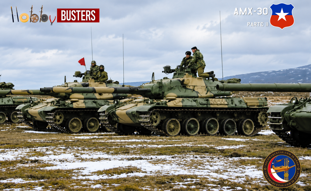 AMX-30 en esquema MERDC modificado, junto con AMX-30 segunda partida en polígono de tiro